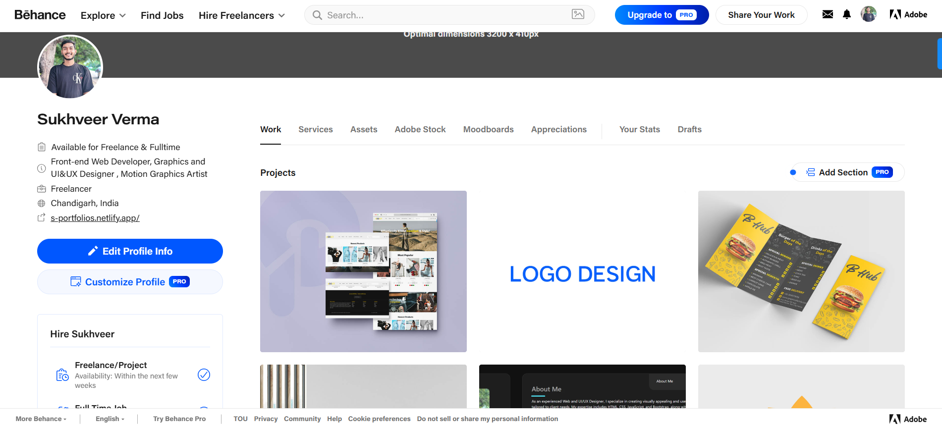Visit my Behance profile